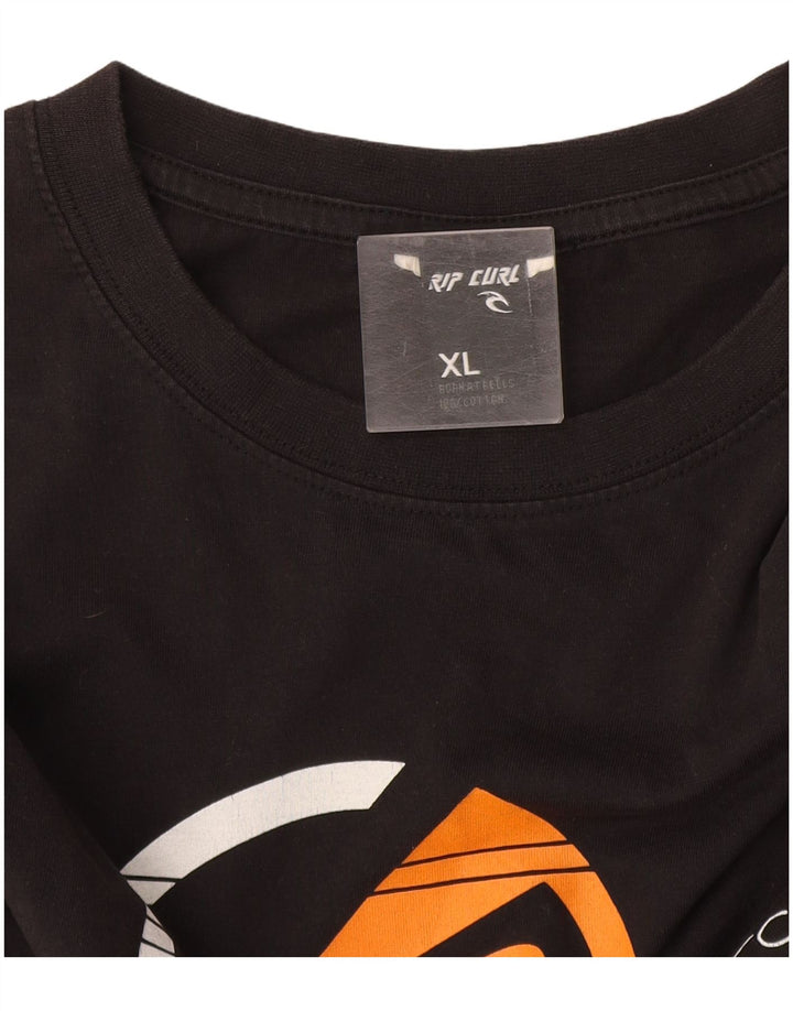 Rip Curl Herre grafisk T-shirt top XL sort bomuld