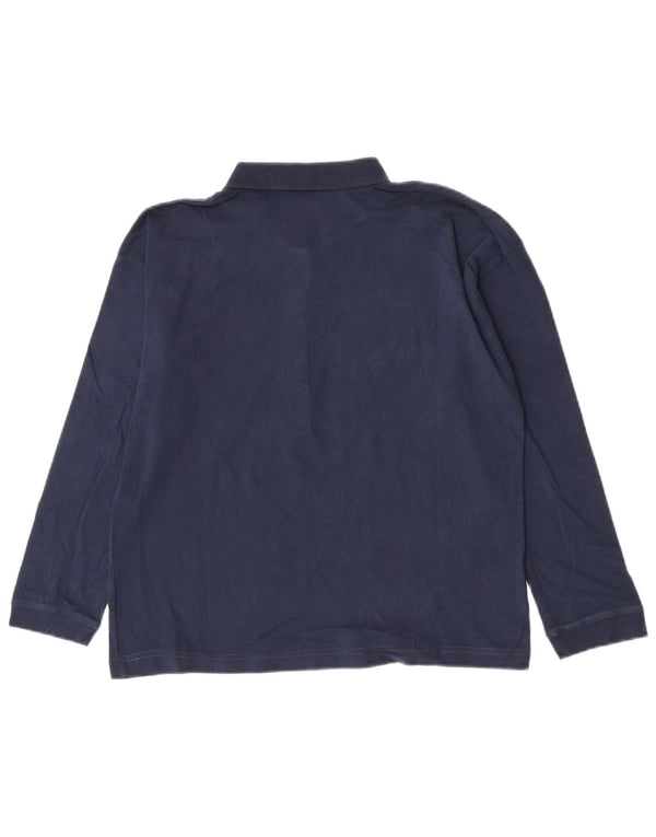Crew Clothing Dame Langærmet Polo Shirt UK 12 Medium Navy Blue