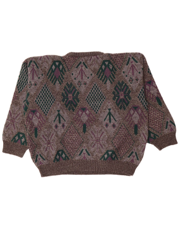 Avanti Herre sweater med rund hals IT 56/58 XL Grå geometrisk uld