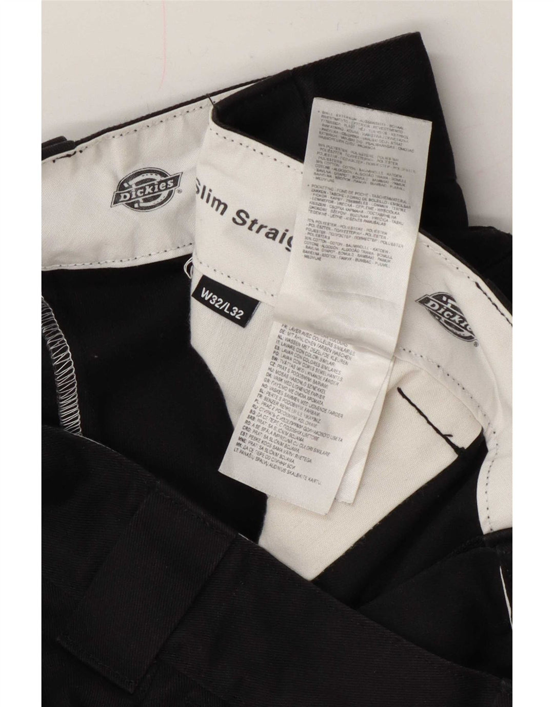 Dickies Herre Slim Straight Chino Bukser W32 L32 Sort Polyester