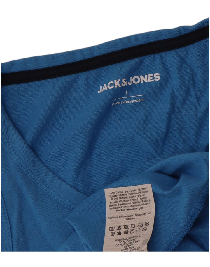 Jack & Jones Herre Grafisk Vest Top Stor Blå Bomuld
