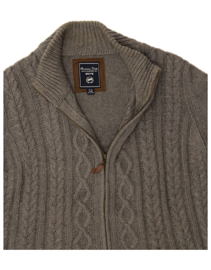 MASSIMO DUTTI Boys Cardigan Sweater 15-16 Years Grey Cotton Vintage Massimo Dutti and Second-Hand Massimo Dutti from Messina Hembry 