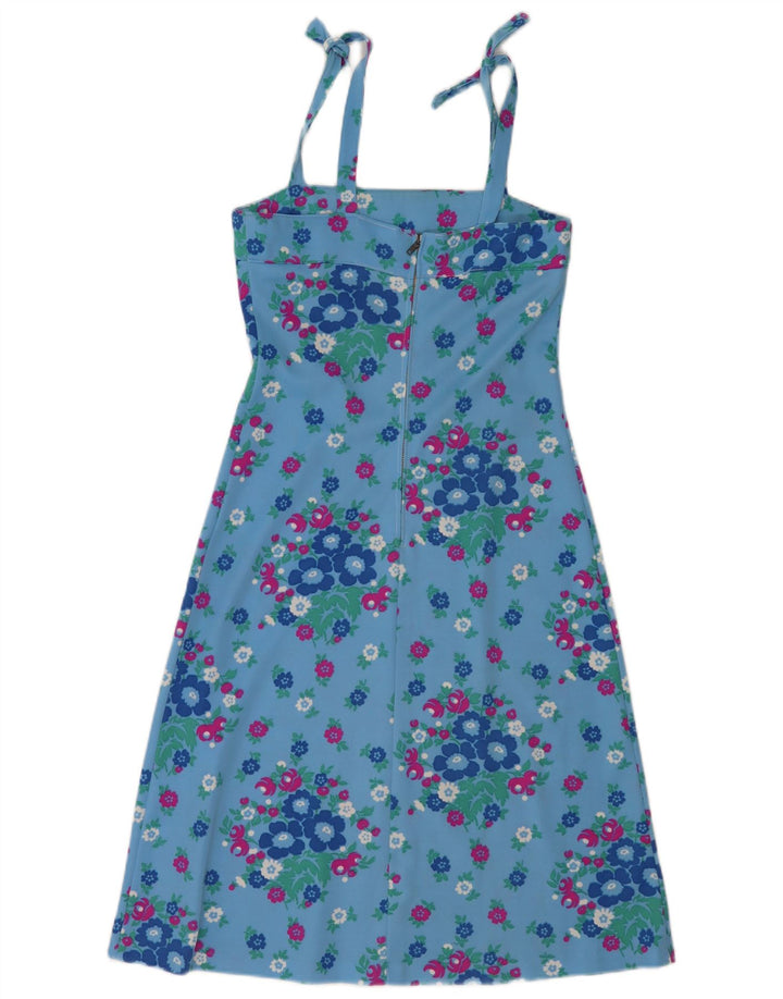 Vintage solkjole til kvinder UK 8 Small Blue Floral