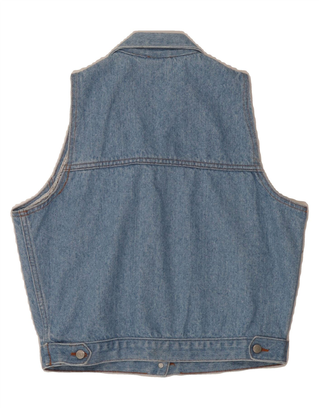 VINTAGE Womens Denim Gilet UK 14 Large Blue Cotton Vintage Vintage and Second-Hand Vintage from Messina Hembry 