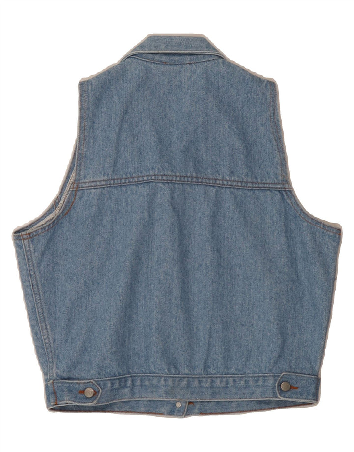 VINTAGE Womens Denim Gilet UK 14 Large Blue Cotton Vintage Vintage and Second-Hand Vintage from Messina Hembry 