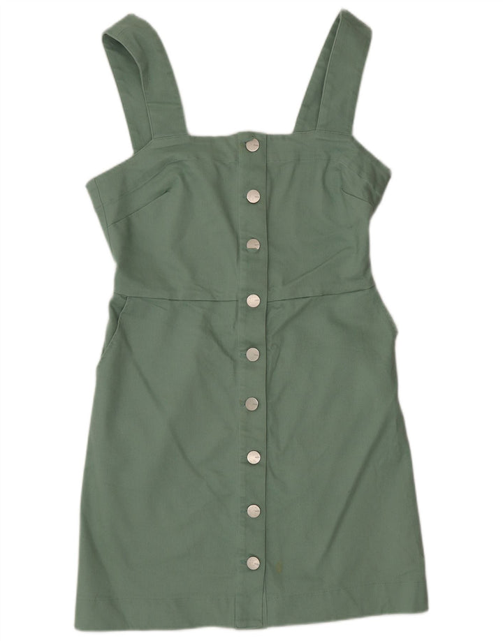 Oasis Womens Pinafore Dress UK 12 Medium Green Bomuld