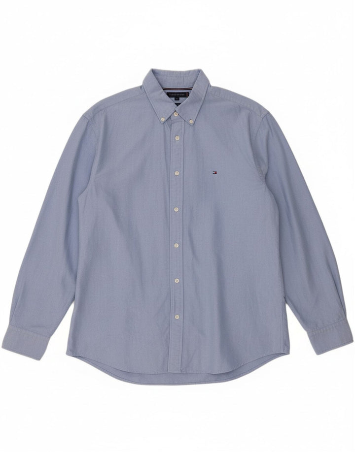 TOMMY HILFIGER Mens Regular Fit Shirt XL Blue Cotton