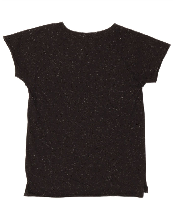 HARD ROCK CAFE Dame Panama Graphic T-Shirt Top UK 12 Medium Sort