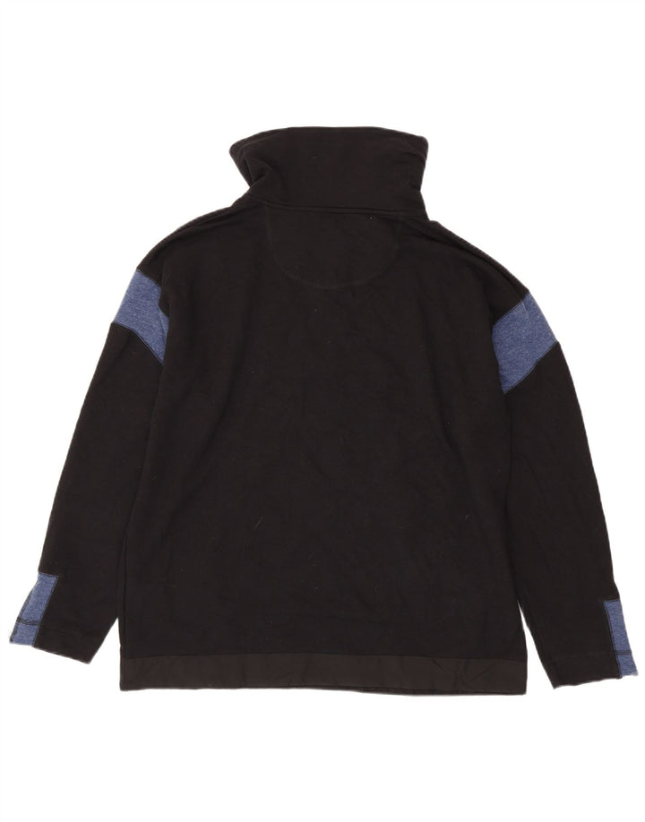 Nautica Sweatshirt med lynlås til mænd Medium Sort Colourblock Bomuld