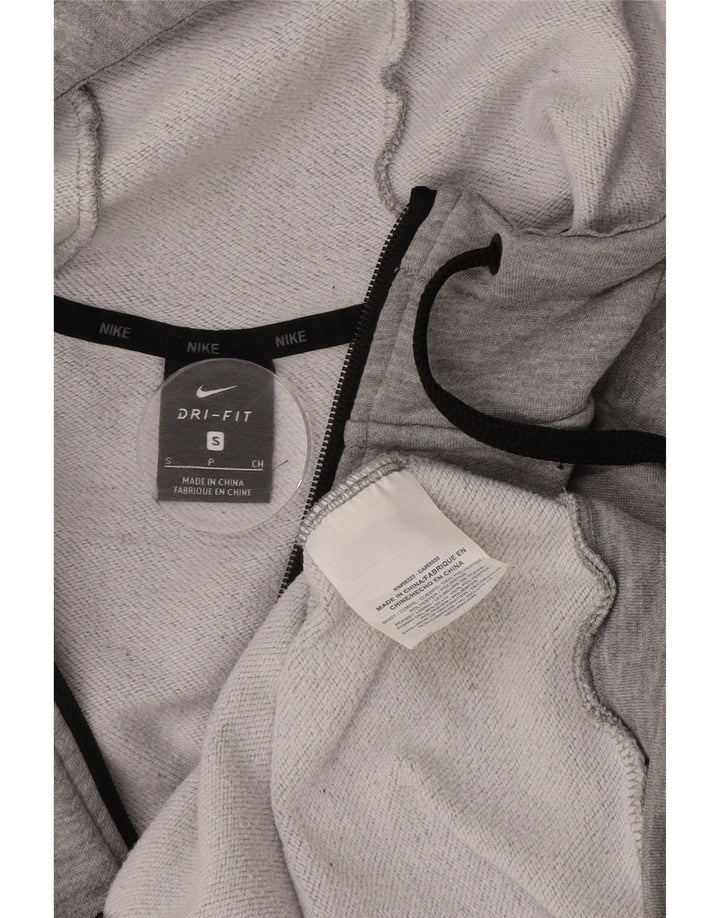 Nike Herre Dri Fit Hættetrøje Sweater med lynlås, lille grå flækket polyester