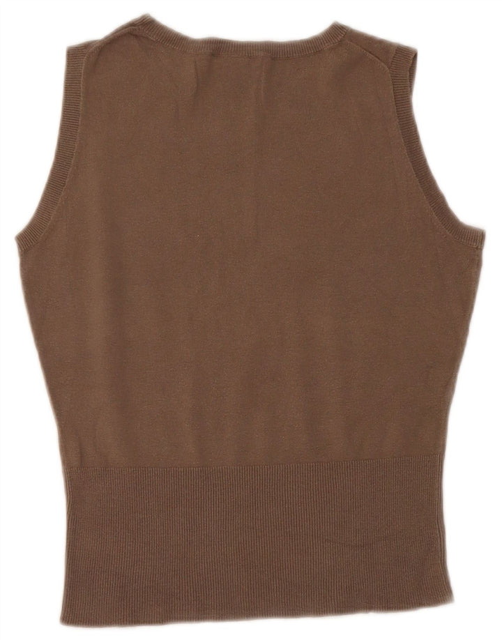 Gap Dame Vest Tank Top UK 12 Medium Brun Bomuld