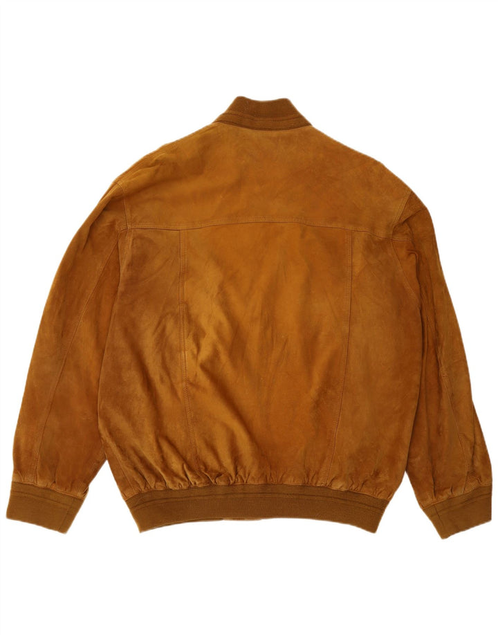 Vintage herre ruskind bomberjakke UK 42 XL brunt læder