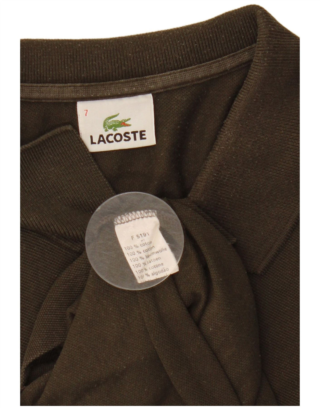 LACOSTE Poloskjorte til mænd str. 7 2XL Khaki Bomuld