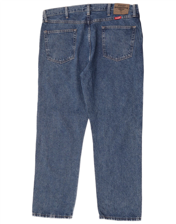 Wrangler Herre Regular Fit Straight Jeans W38 L30 Blå Bomuld