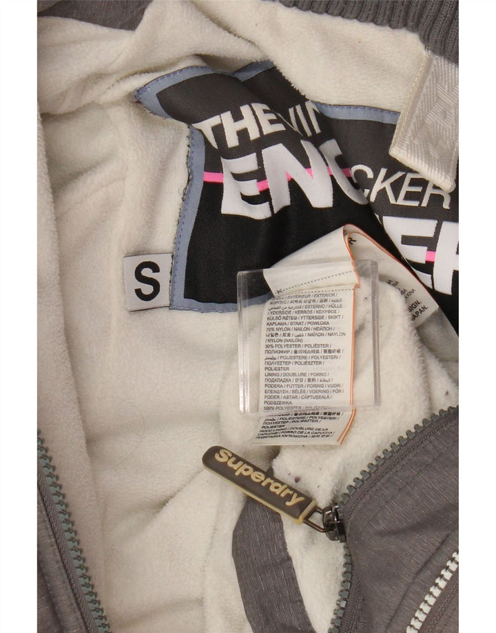 Superdry Windattacker Graphic Windbreaker Jacket UK 10 Small Grey