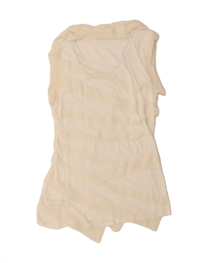 ROCCOBAROCCO Womens Sleeveless Blouse Top IT 44 Medium Off White Striped Vintage Roccobarocco and Second-Hand Roccobarocco from Messina Hembry 