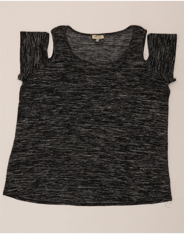 Marks & Spencer Womens Autograph Bluse Top UK 20 2XL Black Flecked