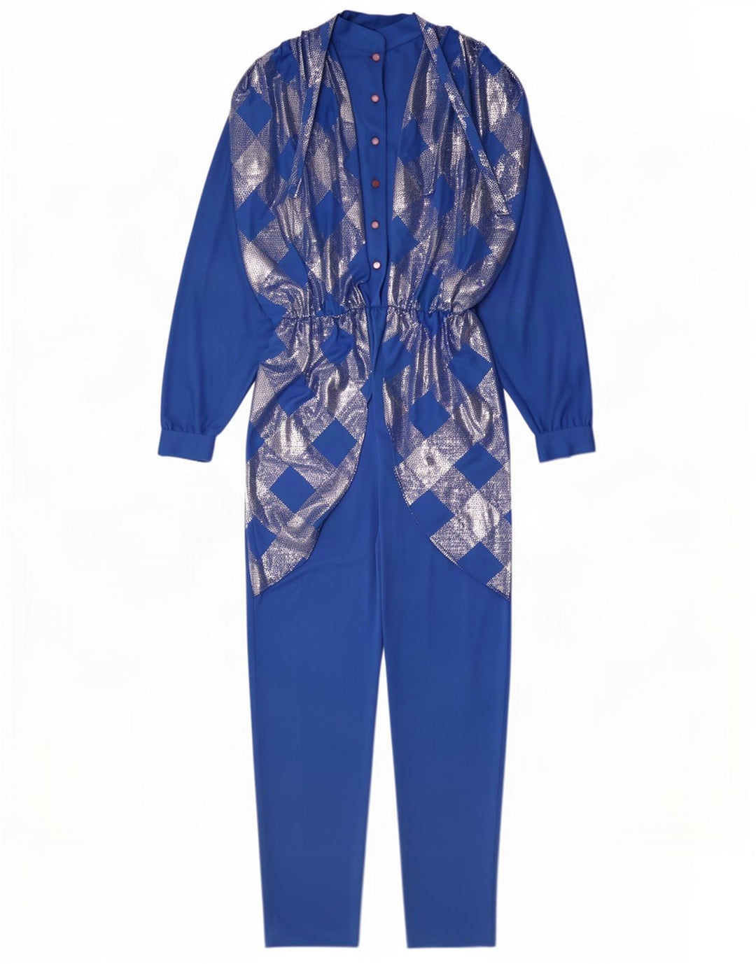 Anna Lugli Dame Jumpsuit IT 42 Medium Blue Geometric Polyester