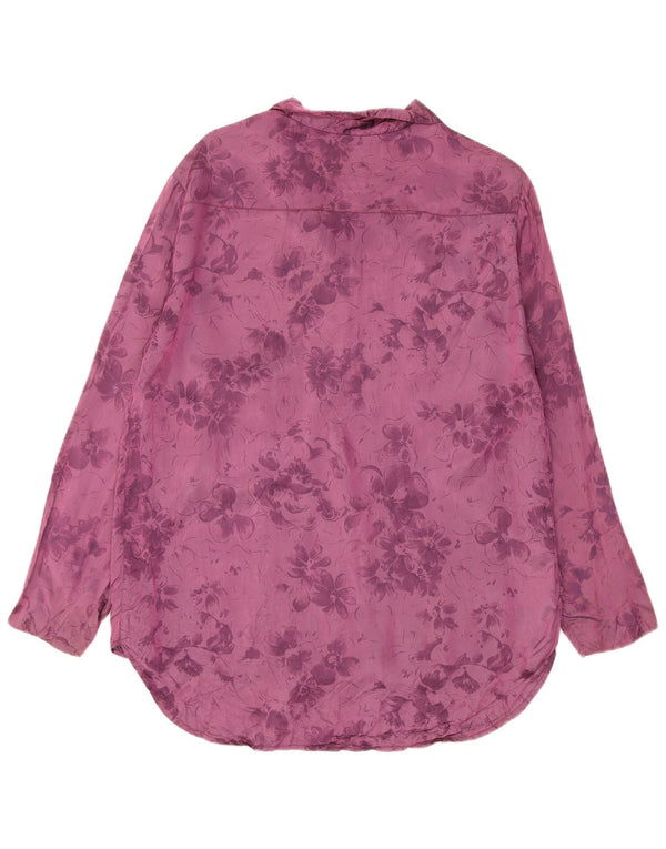 Vintage dameskjorte UK 16 Large Purple Floral