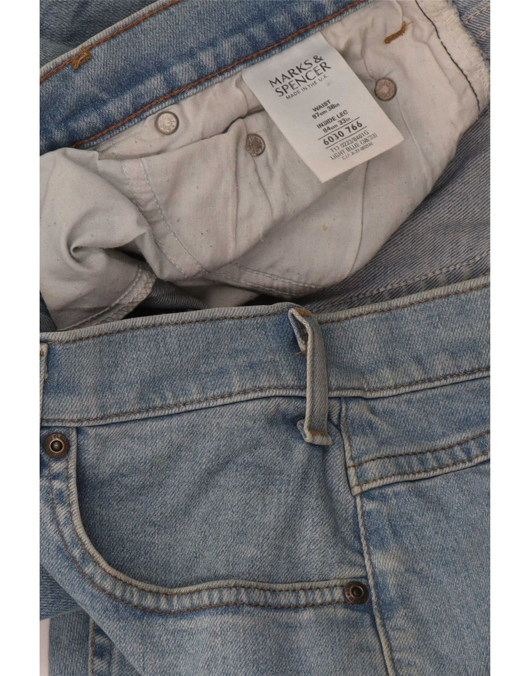 Marks & Spencer Straight jeans til mænd W38 L28 Blue Cotton