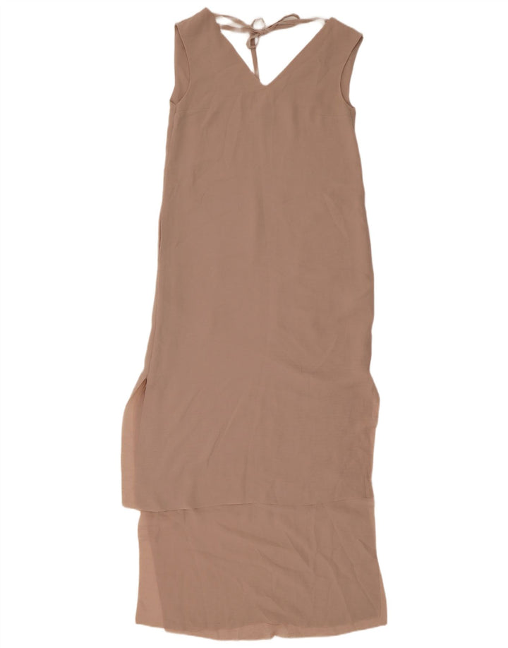 Cos Dame ærmeløs Maxikjole EU 34 XS Beige Polyester