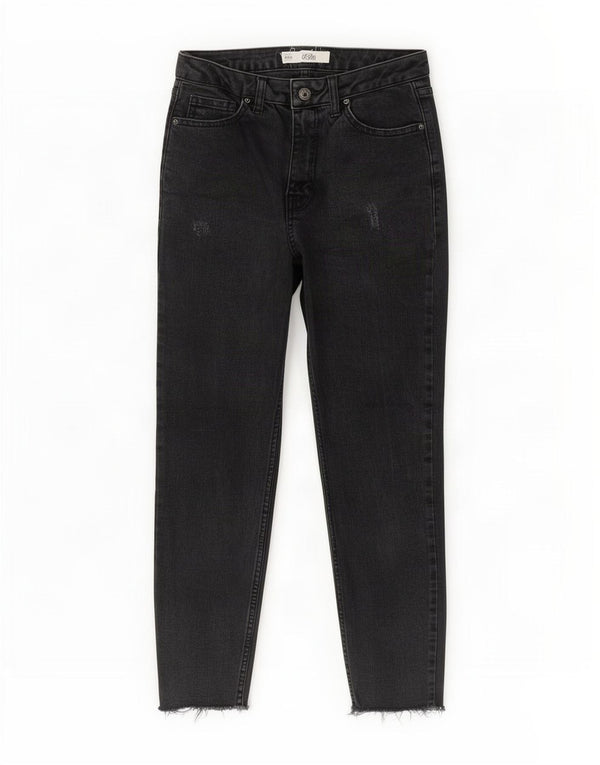 Topshop Dame Orson Distressed High Waist Straight Jeans W28 L25 Grå