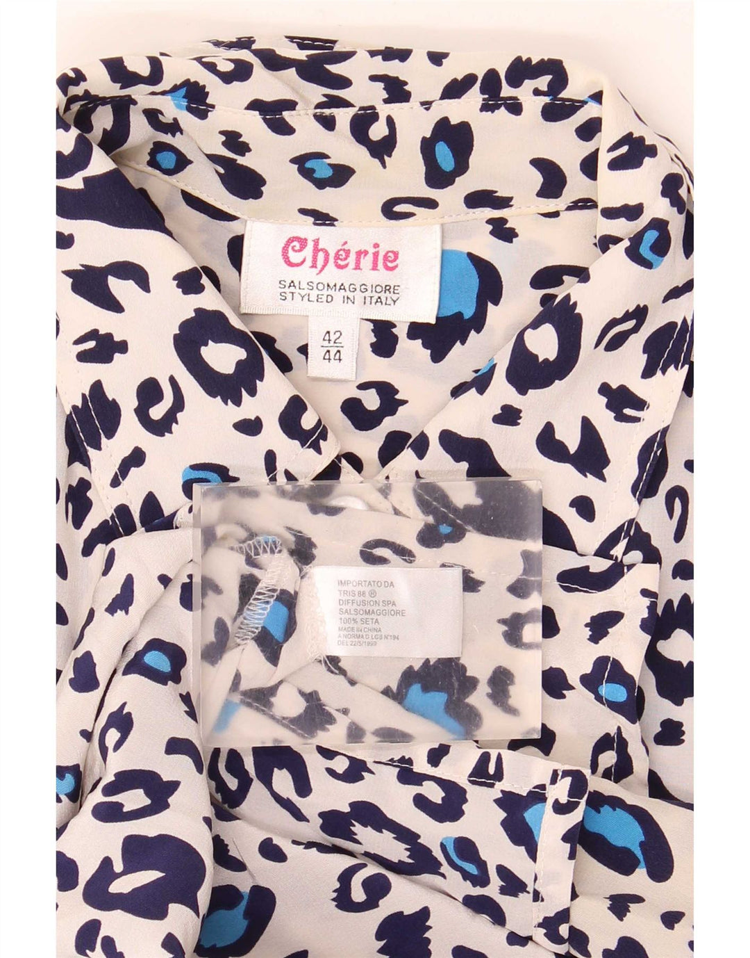 cherie Dame skjorte Bluse IT 42/44 Medium Flerfarvet dyreprint