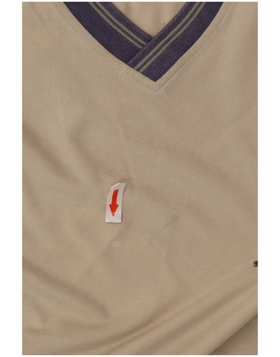 Sergio Tacchini Herre T-Shirt Top Stor Beige Colourblock Bomuld