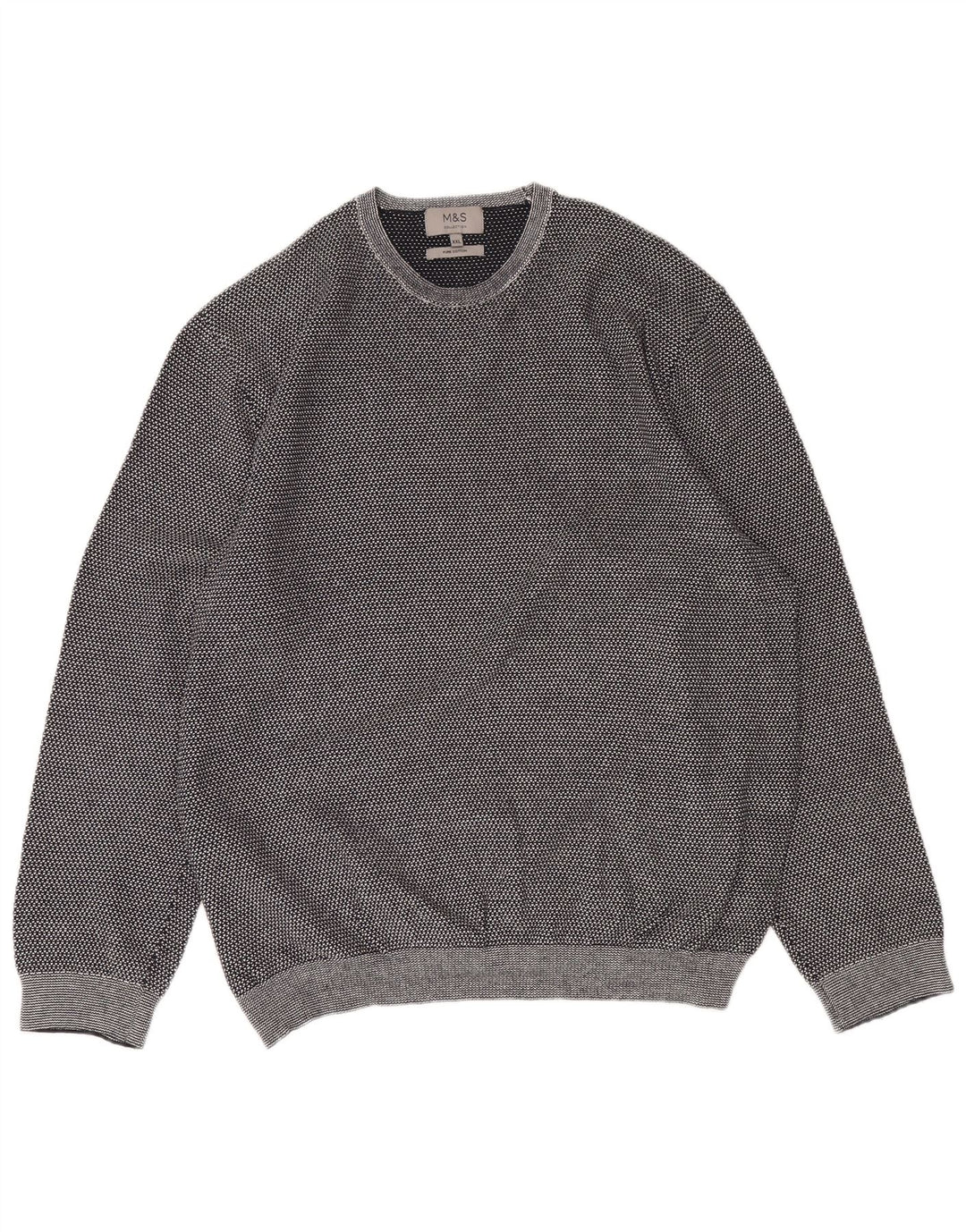 MARKS & SPENCER Mens Crew Neck Jumper Sweater 2XL Grey Cotton