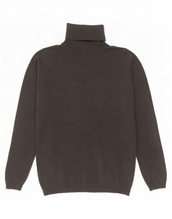 Zara Dame Rullehals Sweater UK 12 Medium Grå Bomuld