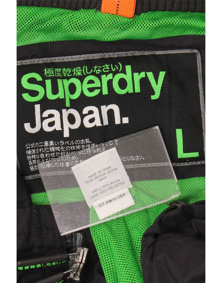 Superdry Regnjakke til mænd UK 40 Stor sort nylon