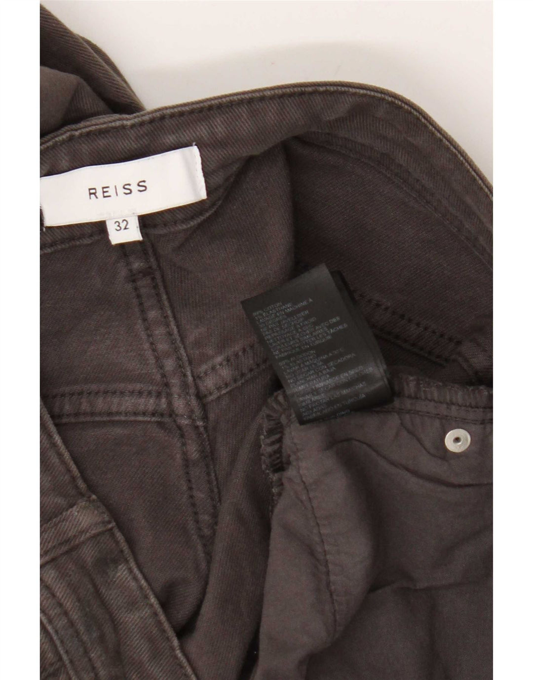 Reiss Slim Jeans til mænd W32 L32 Grå bomuld