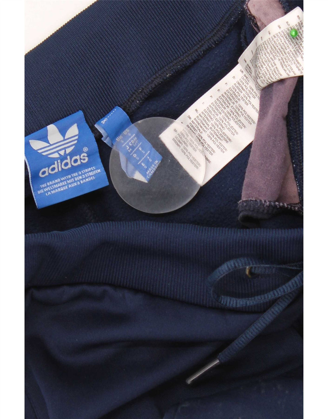 Adidas Dame træningsdragt Bukser UK 10 Small Navy Blue Polyester
