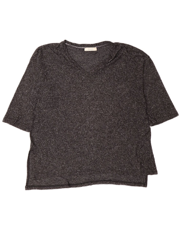 Oasis Dame T-Shirt Top UK 14 Medium Grey Flecked Viscose