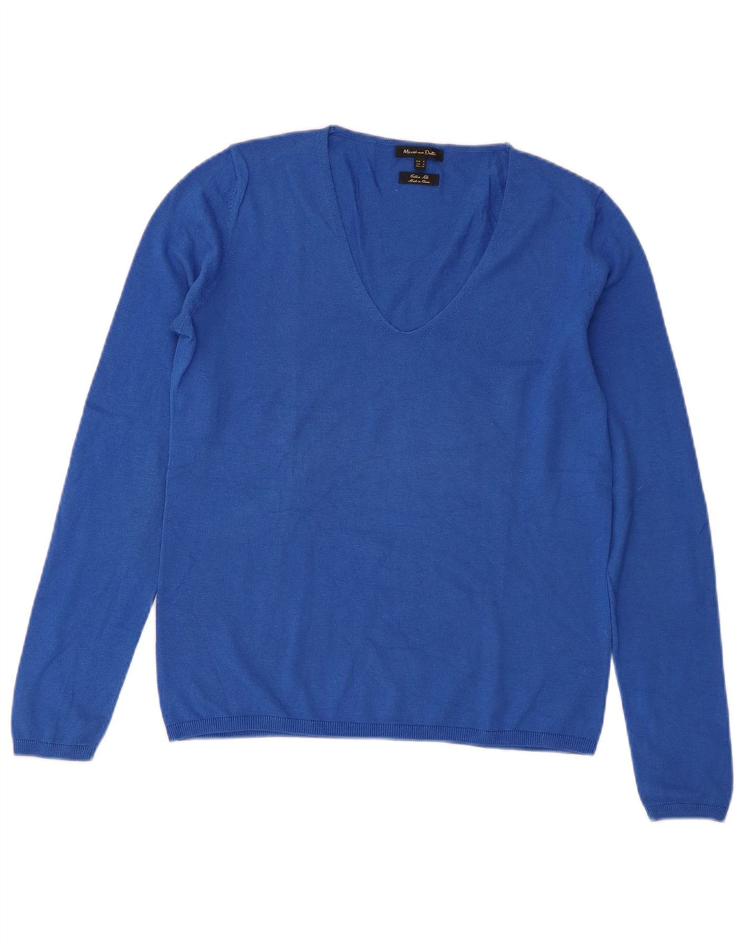 Massimo Dutti Dame V-hals sweater UK 10 Small Blue
