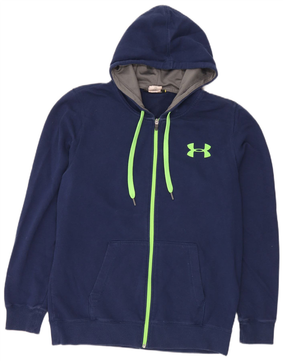Under Armour Herre hættetrøje med lynlås Stor blå bomuld