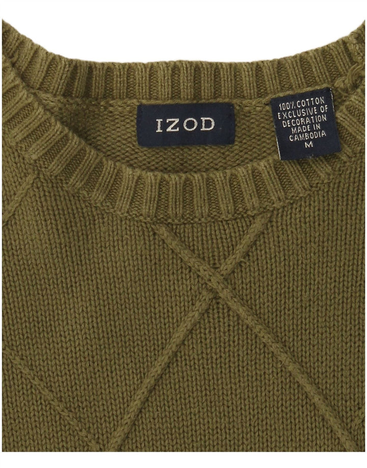 IZOD Herre Boat Neck Jumper Sweater Medium Khaki Bomuld