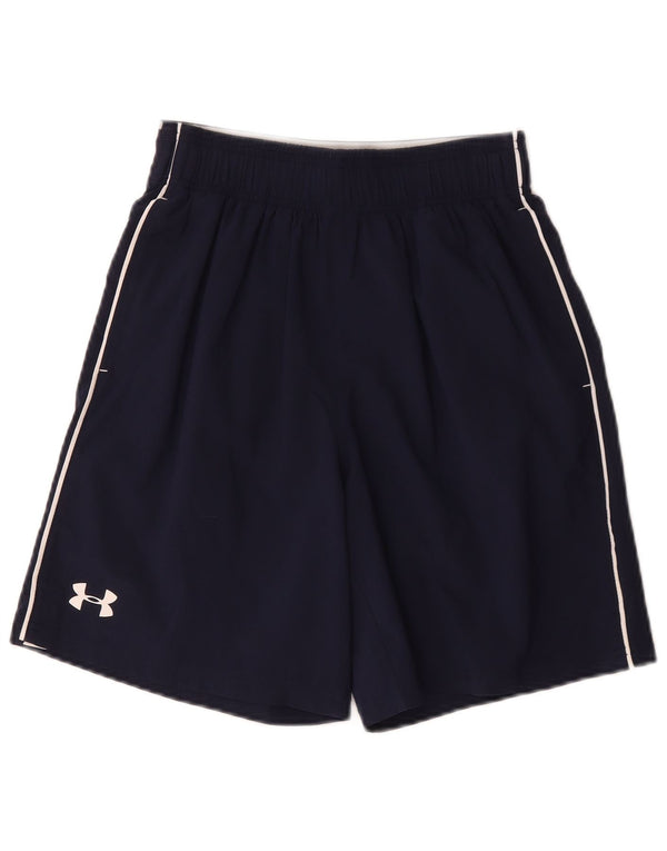 Under Armour Herre Heat Gear Graphic Sports Shorts Small Navy Blue