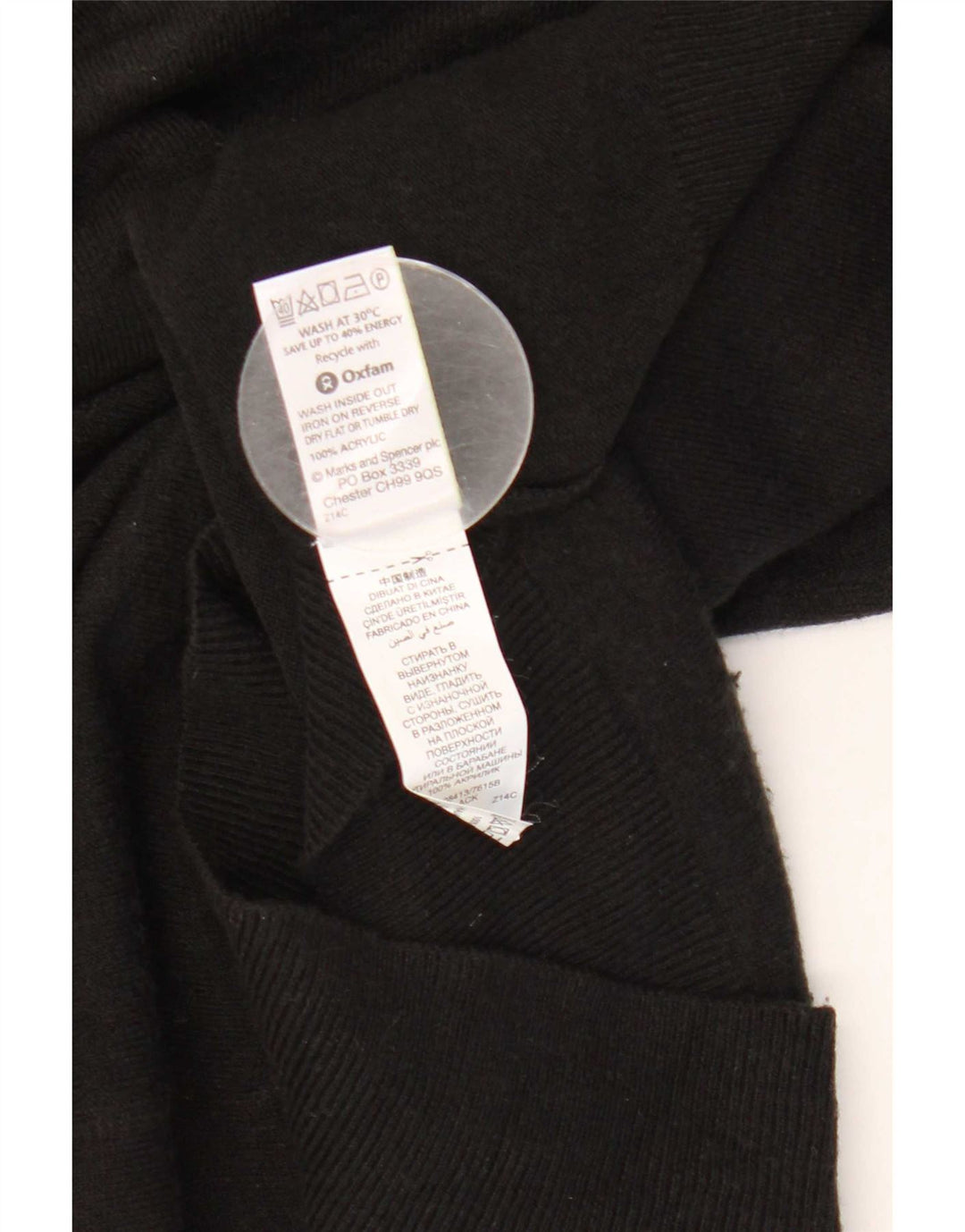 Marks & Spencer Herre Blue Harbor V-hals sweater lille sort akryl