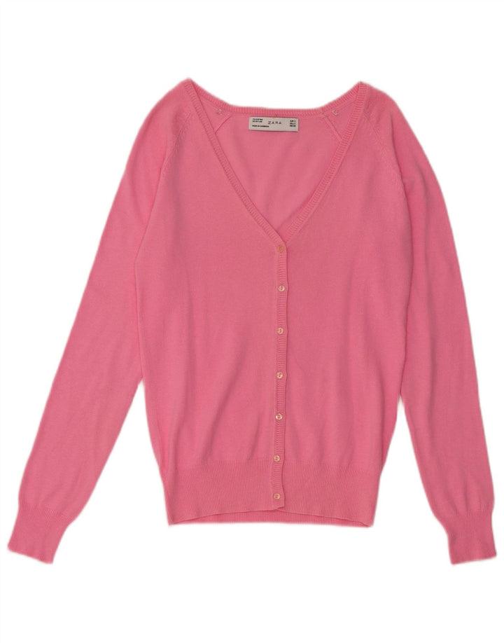 Zara Dame Cardigan Sweater UK 10 Small Pink