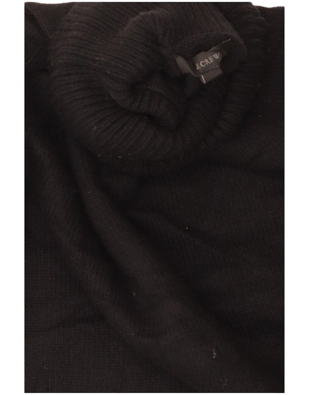 J. Crew Womens Crop Roll Neck sweater UK 10 Small Black Wool