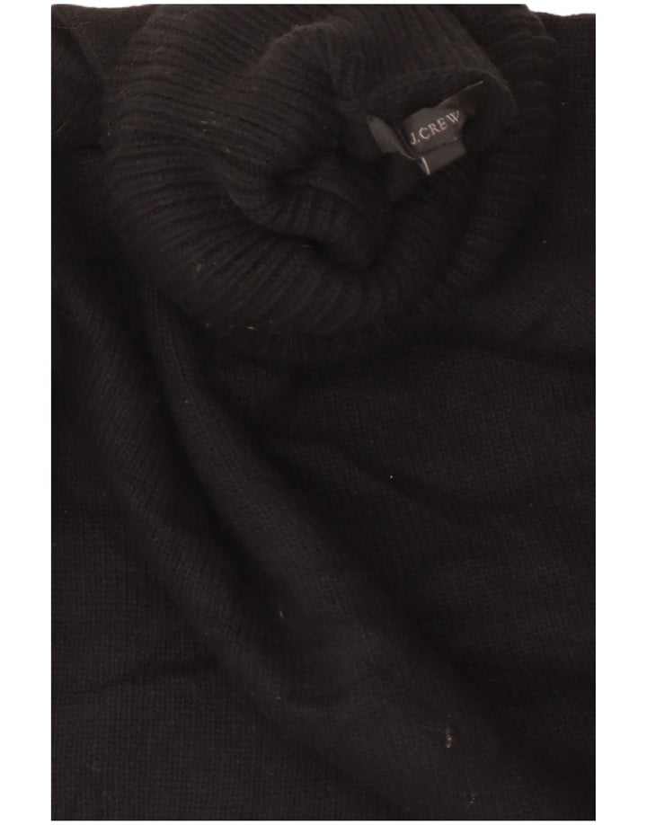 J. Crew Womens Crop Roll Neck sweater UK 10 Small Black Wool