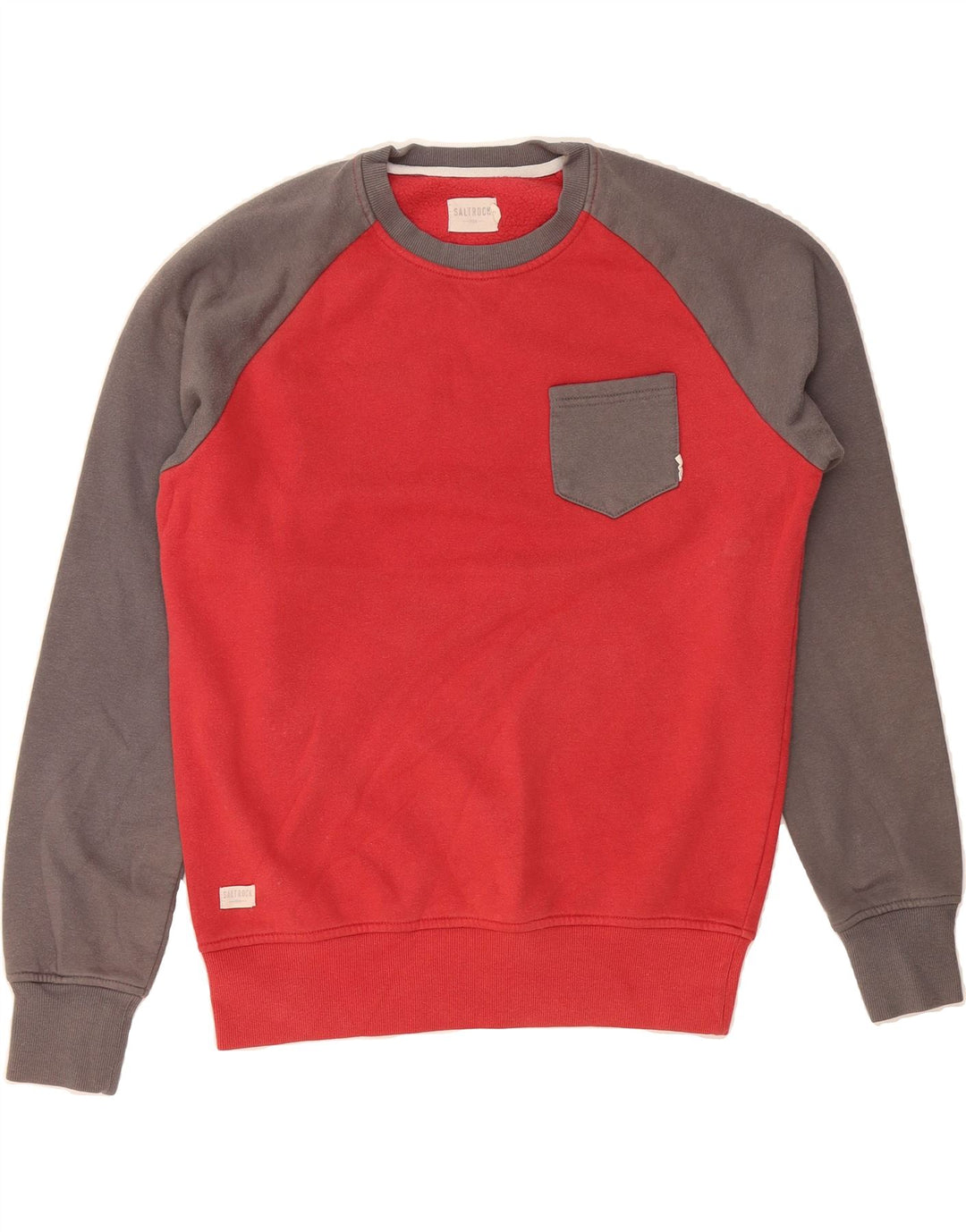 SALTROCK Mens Sweatshirt Jumper Small Red Colourblock Cotton Vintage Saltrock and Second-Hand Saltrock from Messina Hembry 