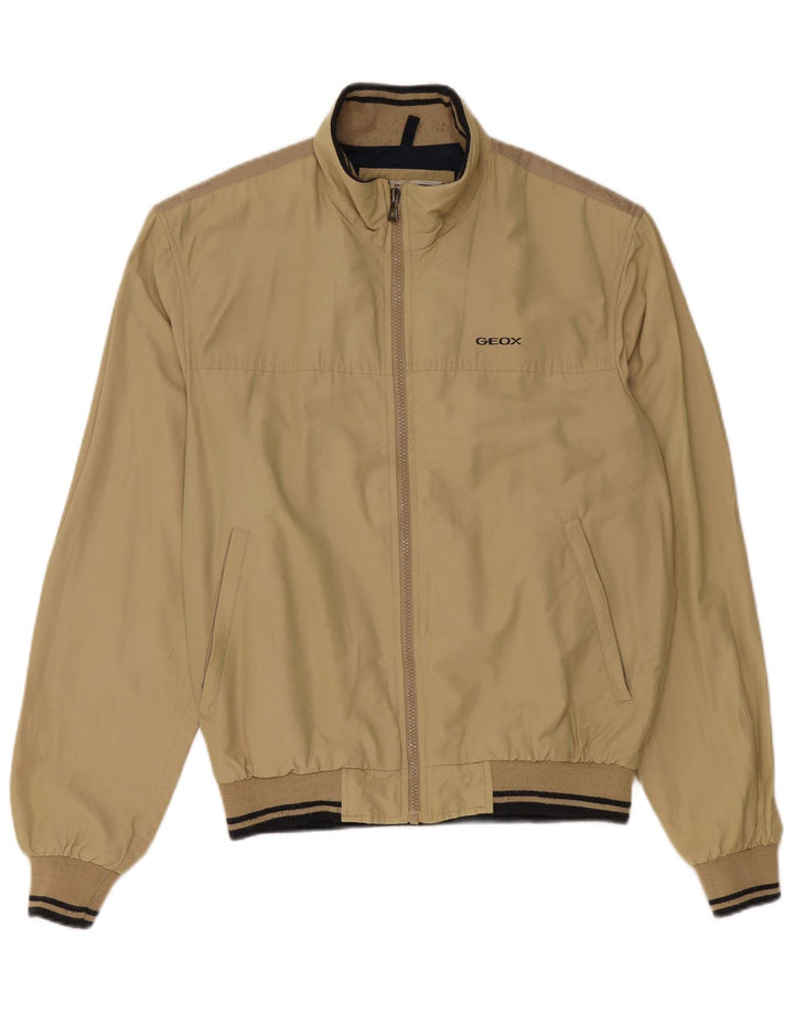 GEOX RESPIRA Mens Bomber Jacket UK 36 Small Beige Cotton