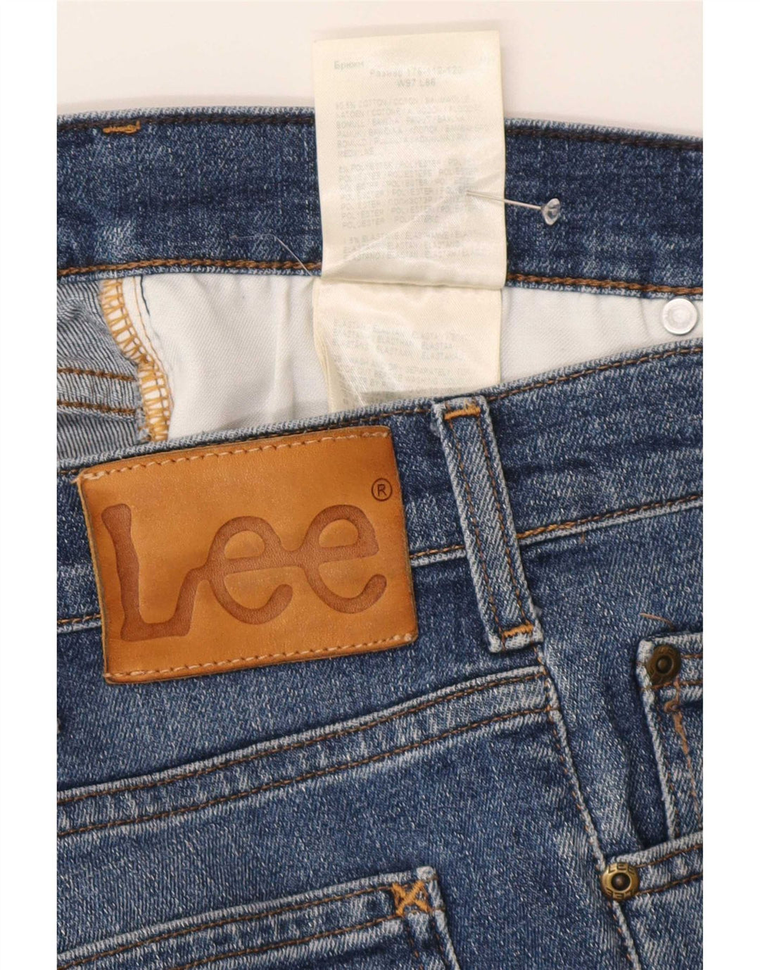 Lee Mens Rider Cropped Jeans W38 L34 blå bomuld