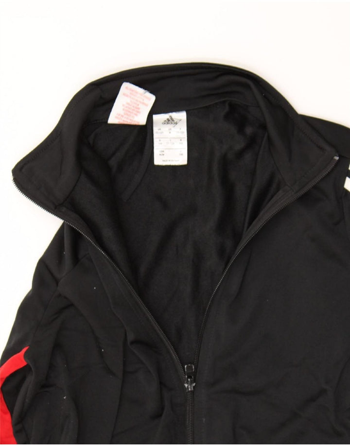 ADIDAS Boys Graphic Tracksuit Top Jacket 11-12 Years Black Colourblock Vintage Adidas and Second-Hand Adidas from Messina Hembry 