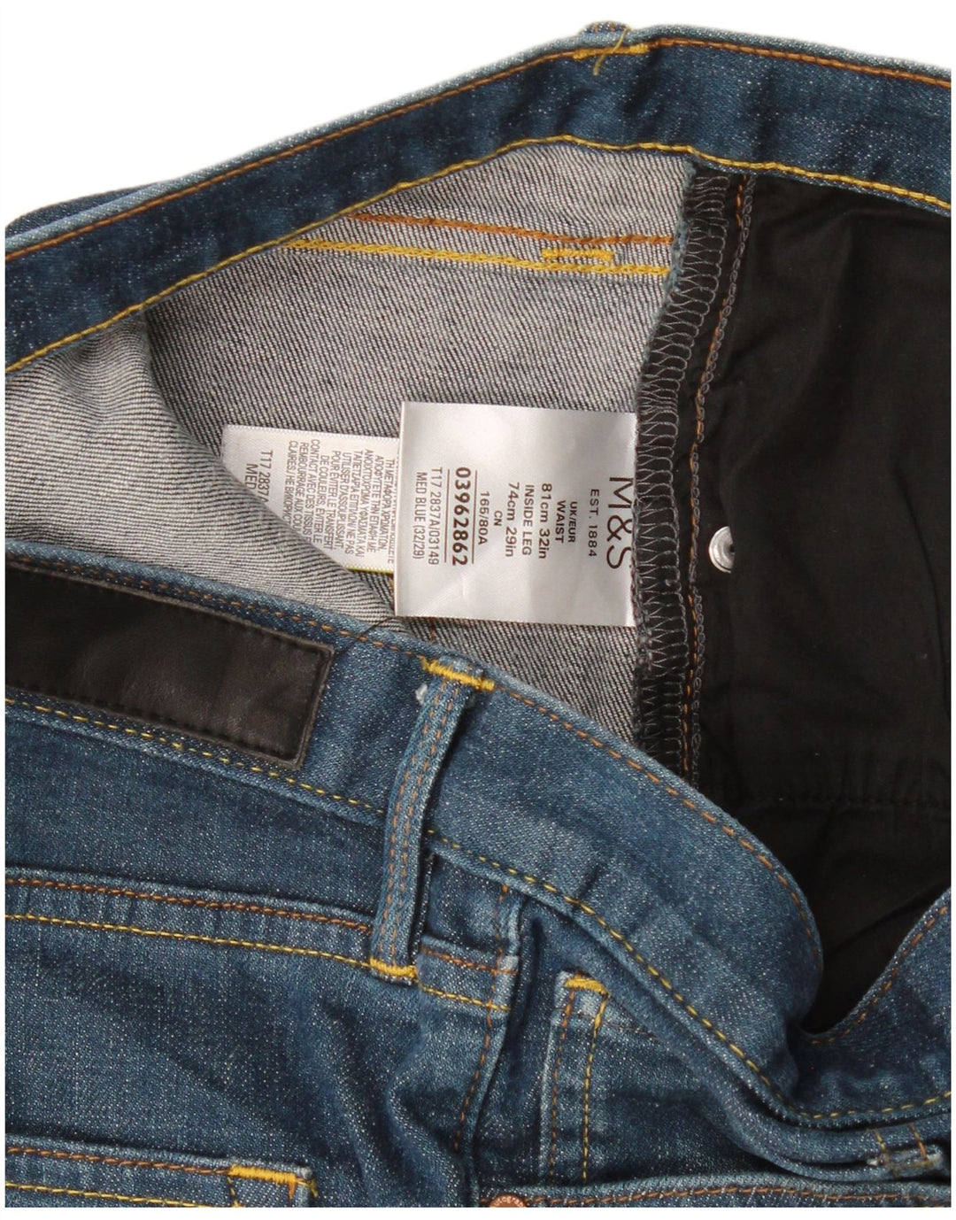 Marks & Spencer Herre Autograph Straight Jeans W32 L29 Blå Bomuld