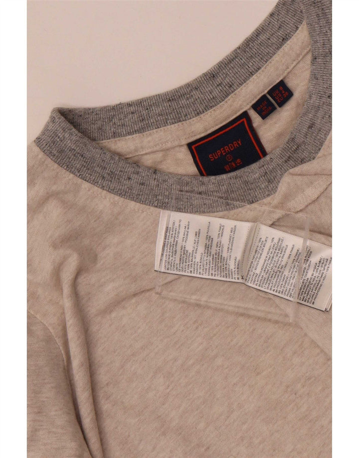 Superdry T-shirt top til kvinder UK 8 Lille grå bomuld