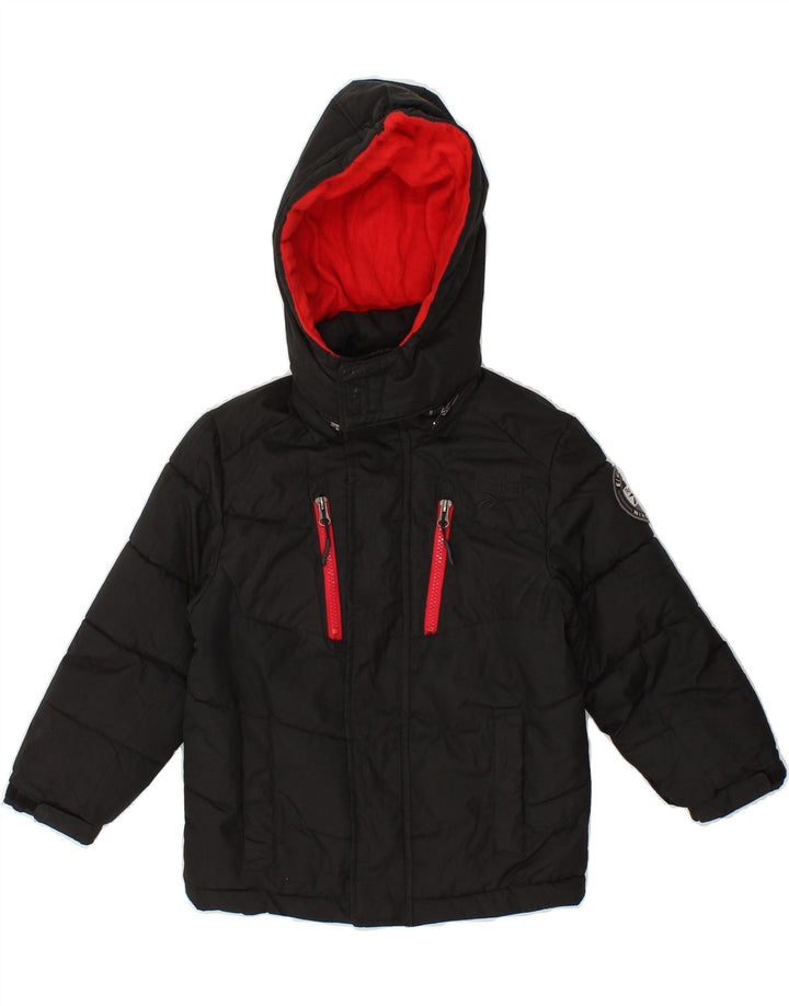 REEBOK Boys Hooded Padded Jacket 5-6 Years Black Polyester Vintage Reebok and Second-Hand Reebok from Messina Hembry 