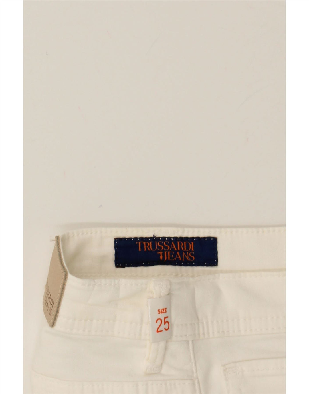TRUSSARDI Womens Slim Jeans W25 L25 White Vintage Trussardi and Second-Hand Trussardi from Messina Hembry 